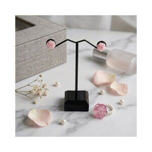 Flower Ring and Stud Earrings Jewelry Set for Women